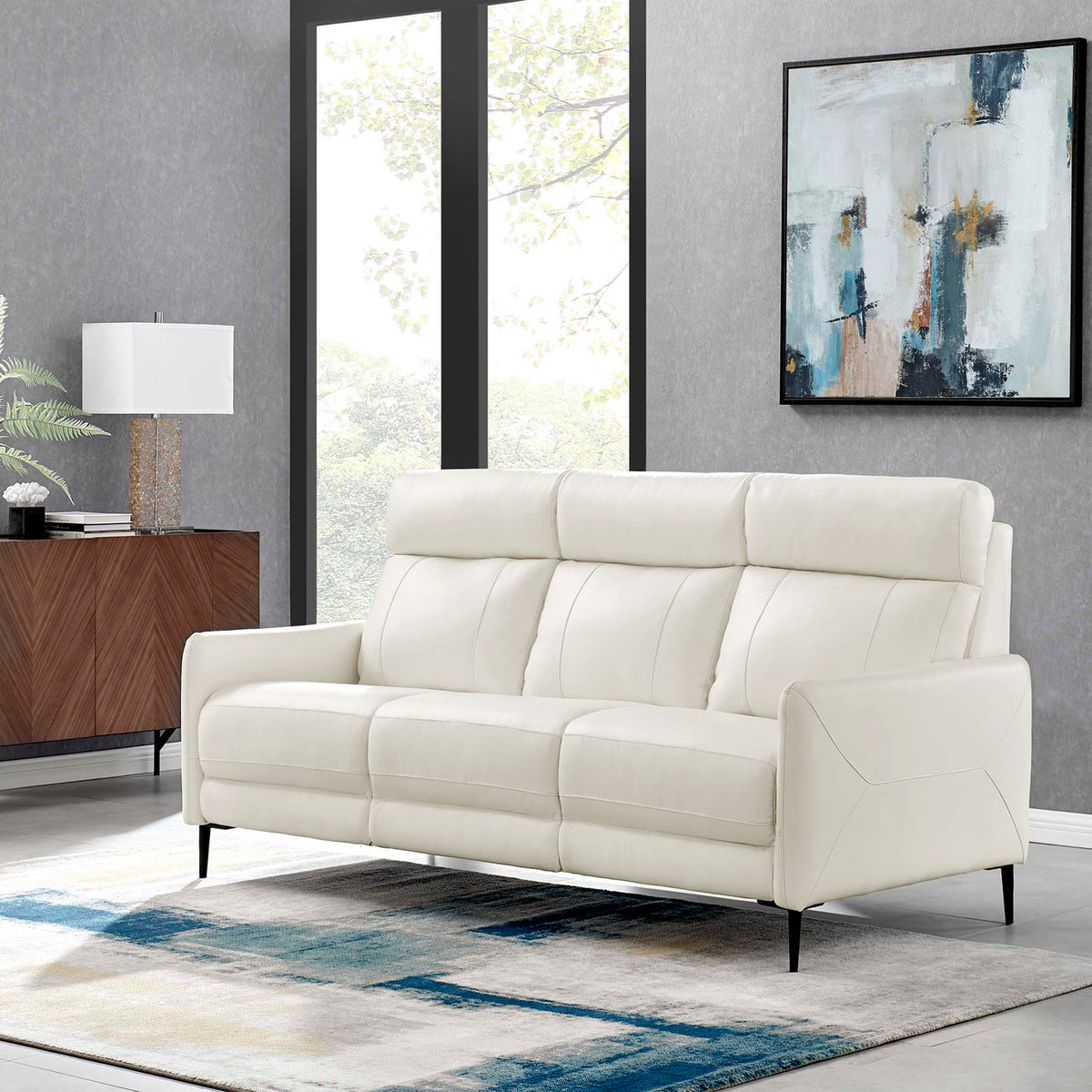 Huxley Leather Sofa - White