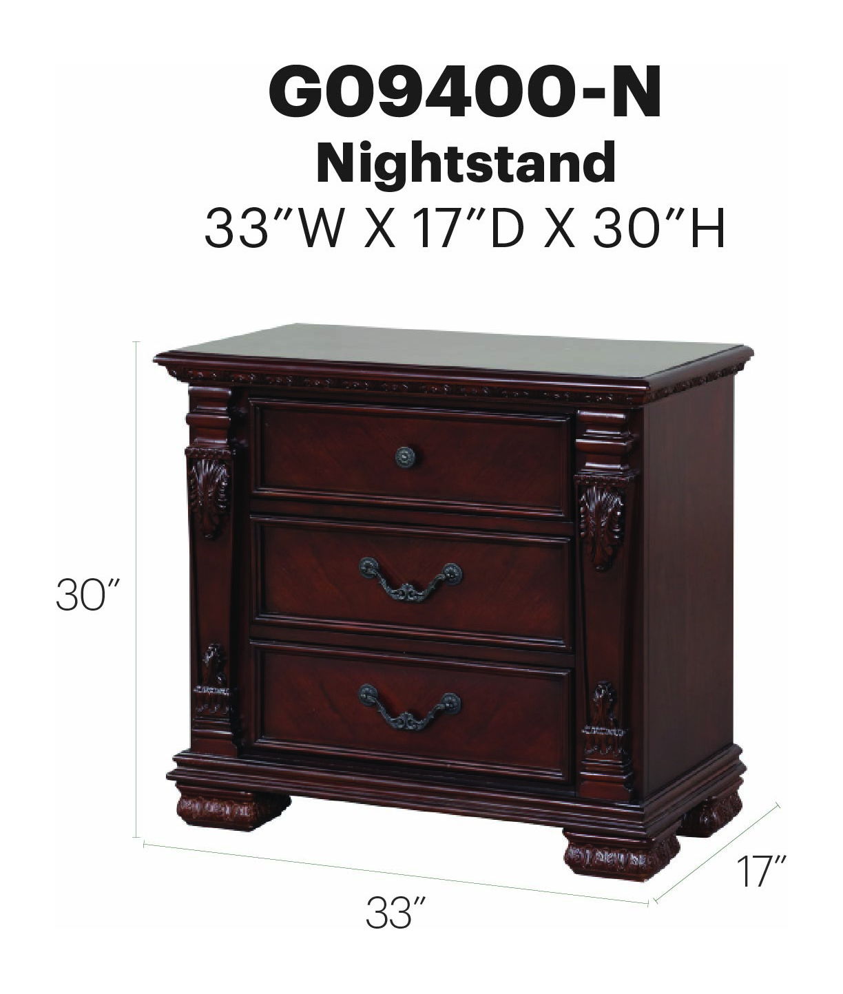 Lyndon - 2 Drawer Nighstand - Cherry
