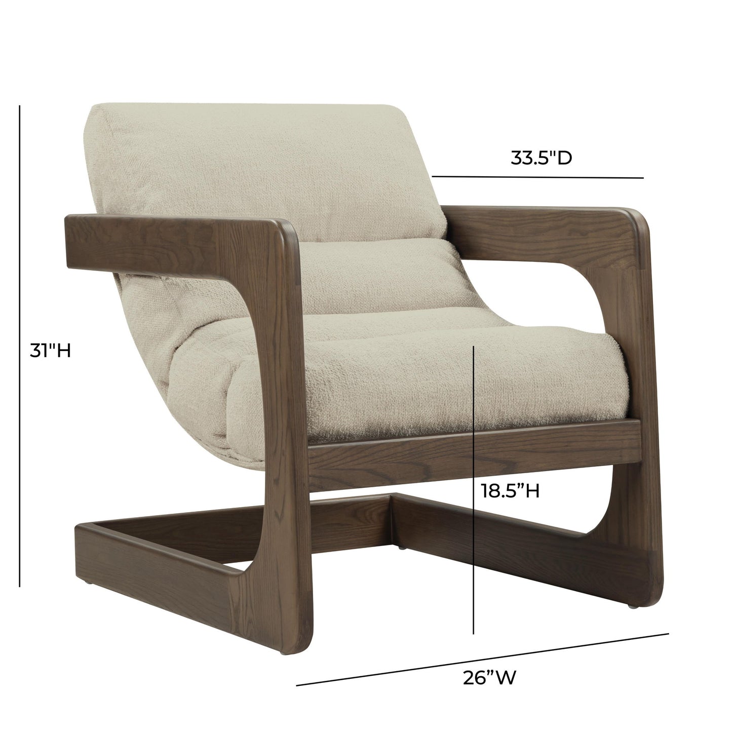 Palma - Textured Weave Accent Chair With Brown Base