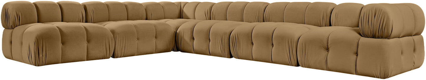 Orin - Velvet 6 Piece Modular L-Shaped Sectional