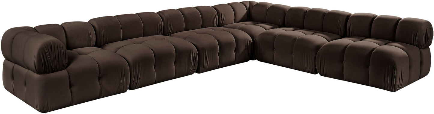 Orin - Velvet 6 Piece Modular L-Shaped Sectional