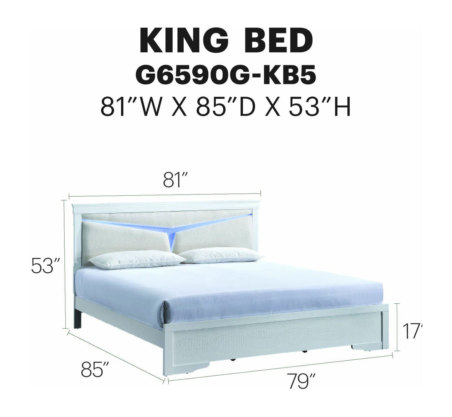Glory Furniture - Lorana - Bed With LED Headboard