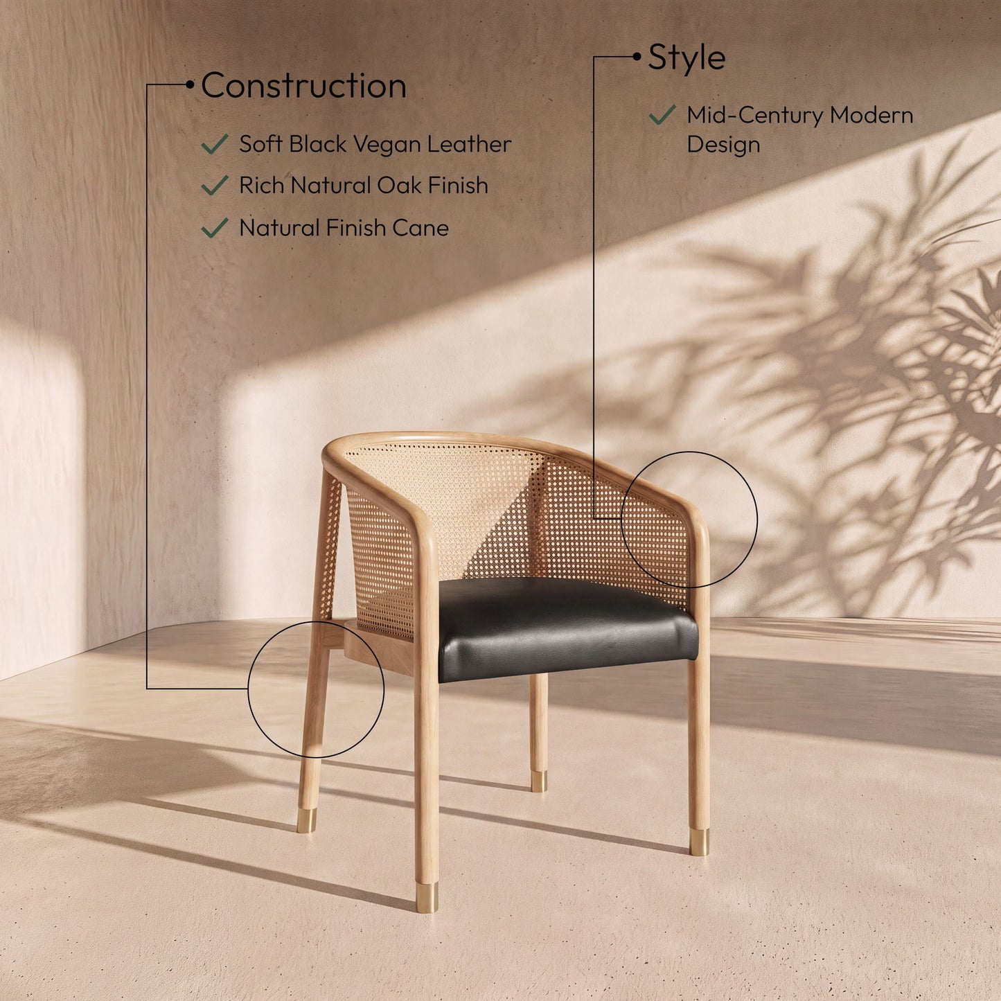 Sylvan - Vegan Leather Dining Chair (Set of 2) - Natural Frame