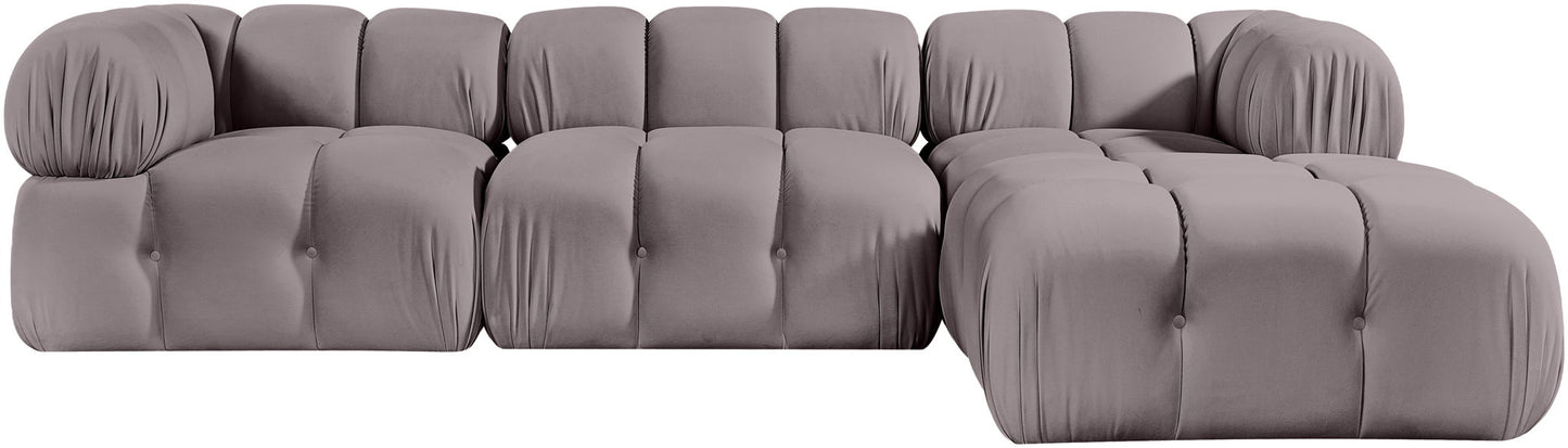Orin - Velvet 4 Piece Modular Sectional With Chaise