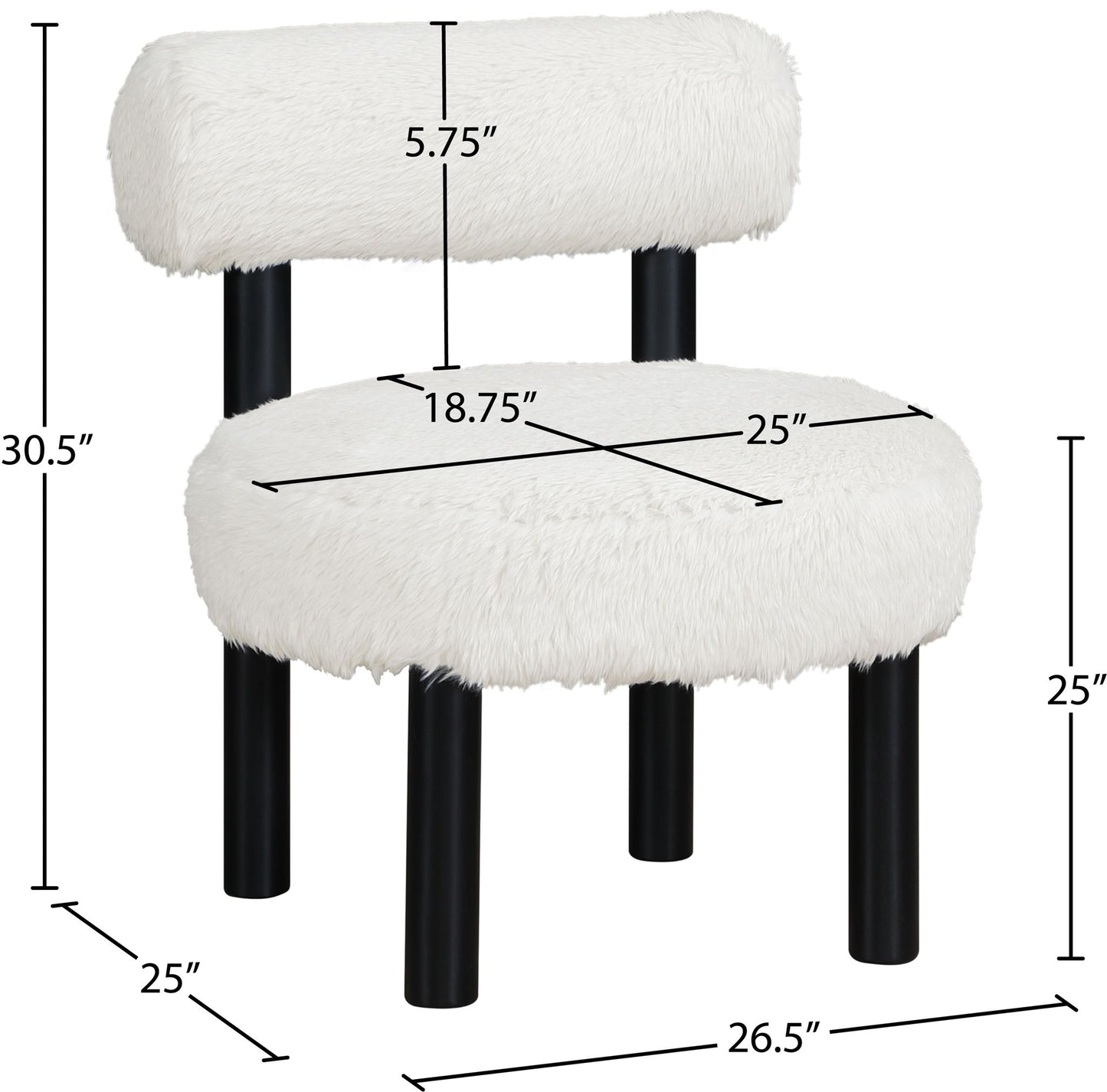 Ambre - Vegan Shearling Fabric Upholstered Accent Chair