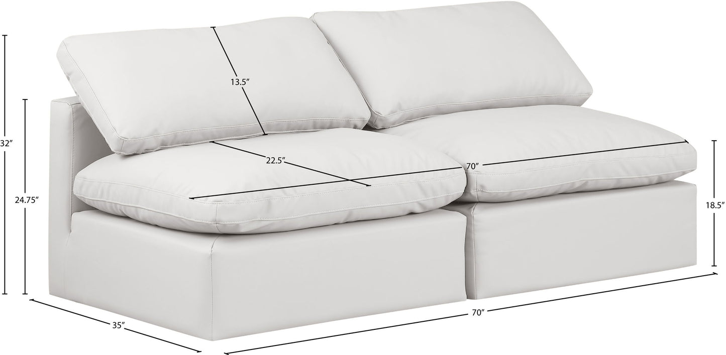Indulge - Faux Leather 2 Seat Modular Armless Sofa