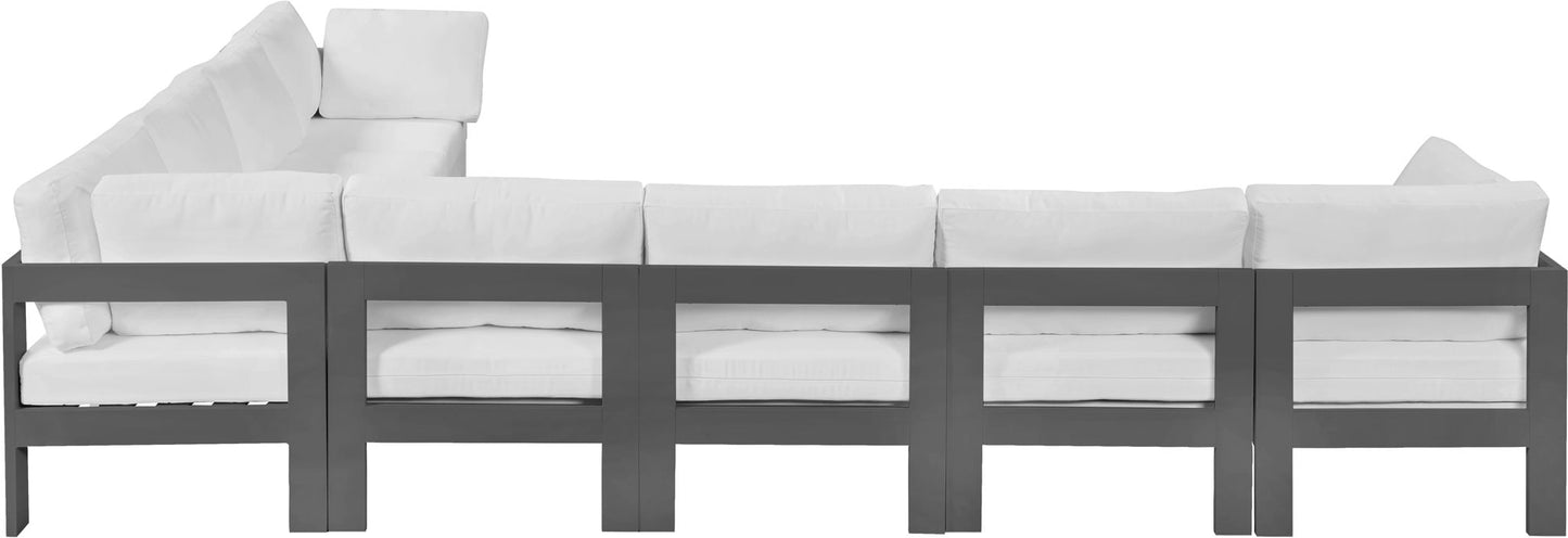 Nizuc - Outdoor Patio 8 Piece Modular Sectional With Gray Frame