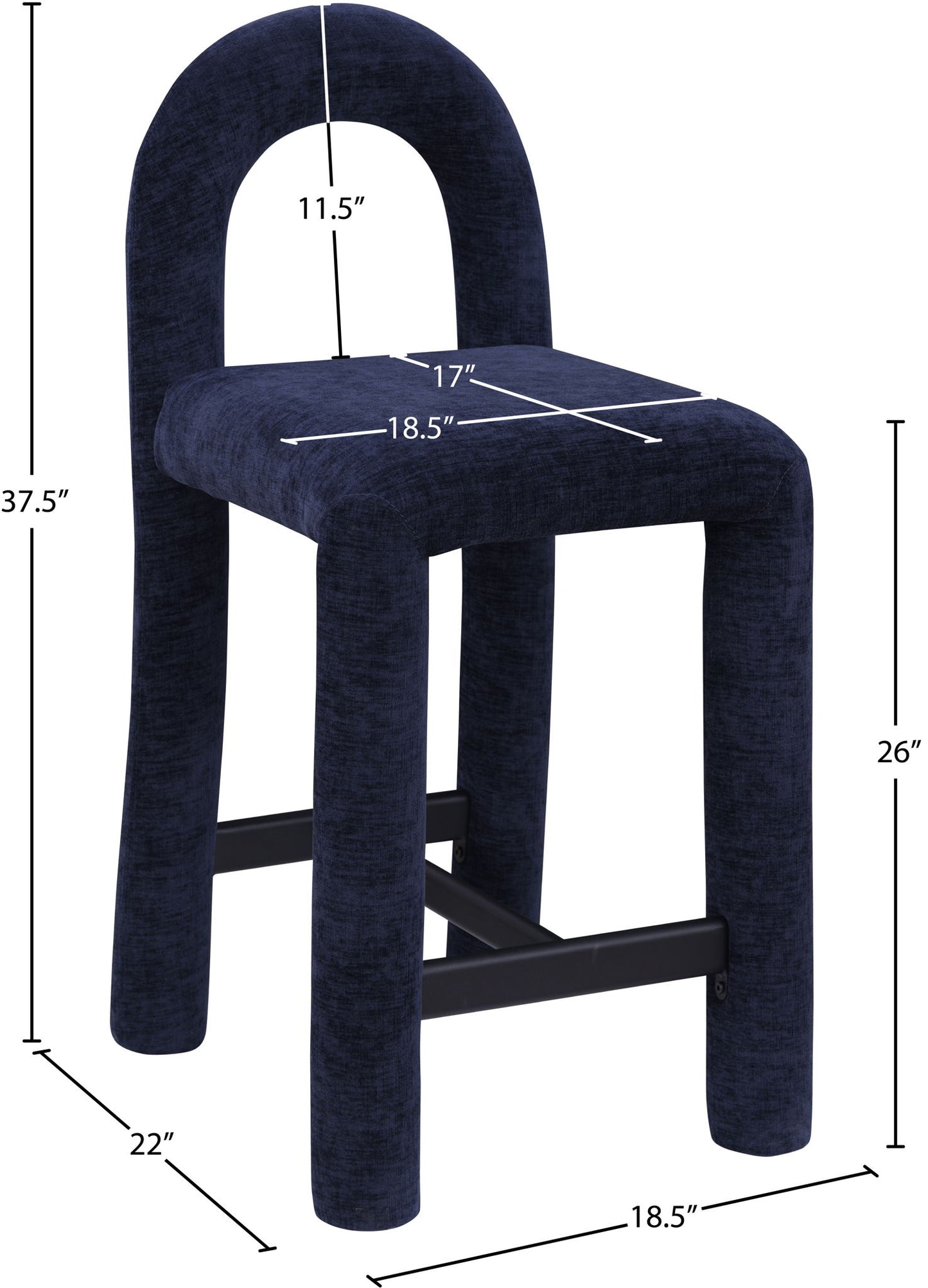 Amari - Chenille Fabric Stool