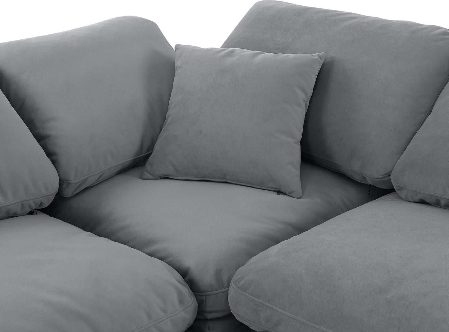 Indulge - Velvet 6 Piece Modular U-Shaped Sectional