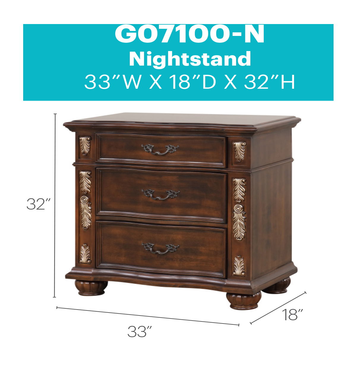 Lyon - Nightstand - Cherry
