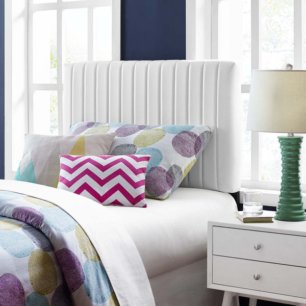 Keira Faux Leather Headboard - Twin, White