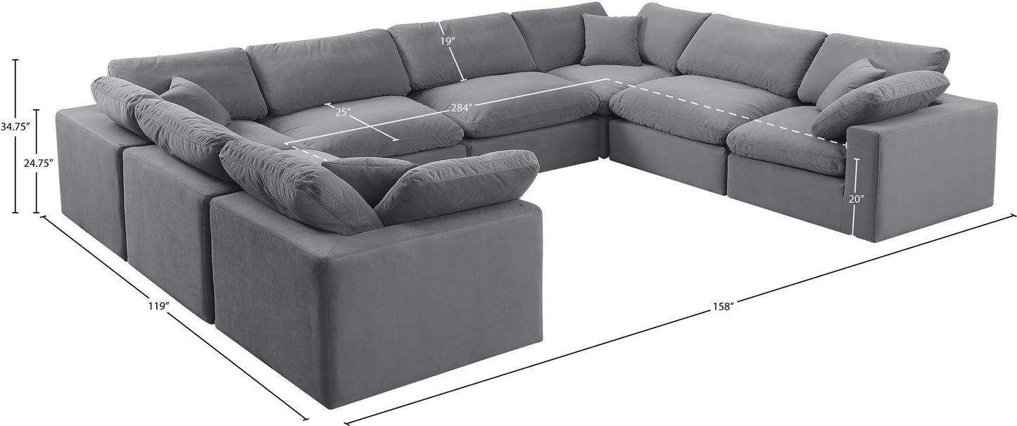 Comfy - 8 Piece Velvet Modular Sectional