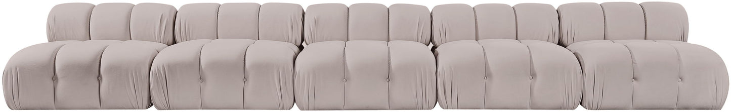 Orin - Velvet 5 Piece Modular Armless Sofa