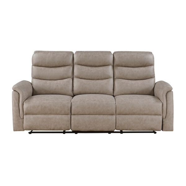 Metric Double Reclining Sofa with Drop-down Cup Holders