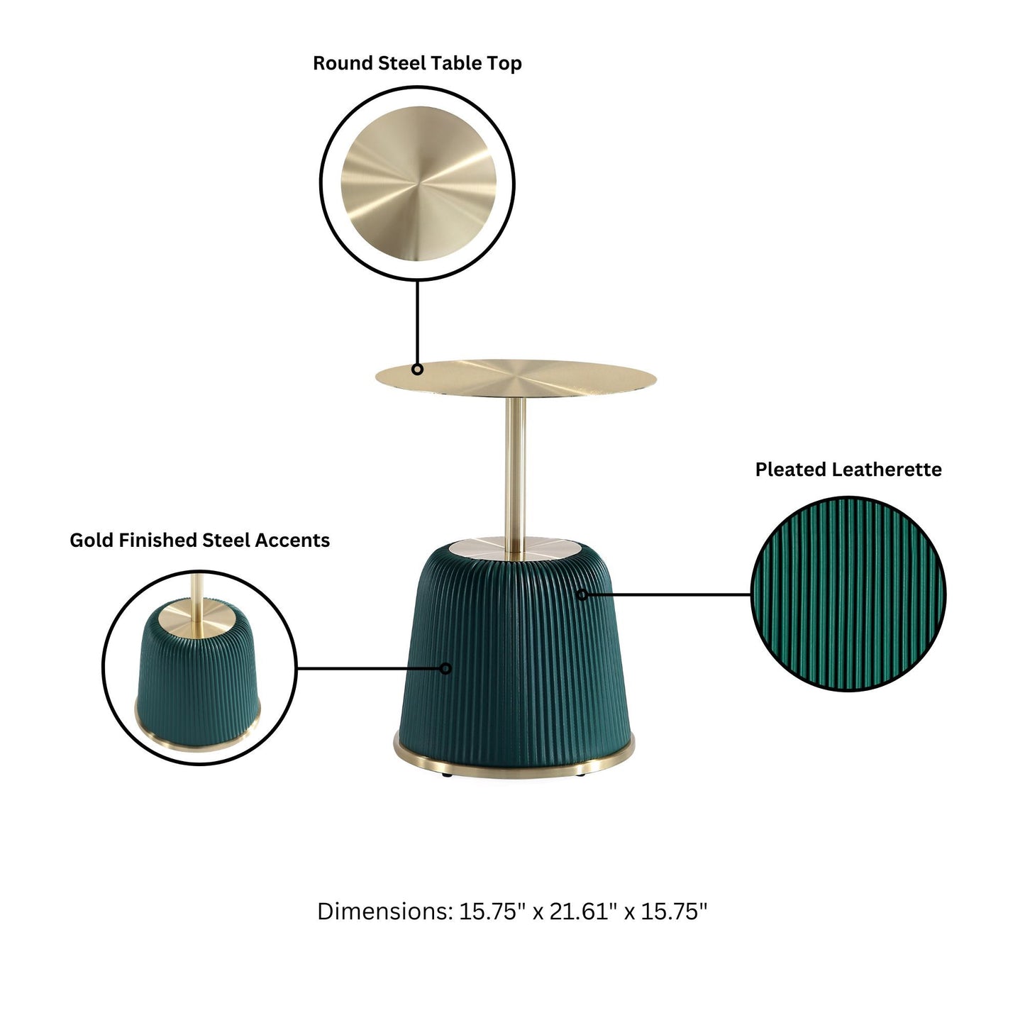 Manhattan Anderson - Metal Top End Table