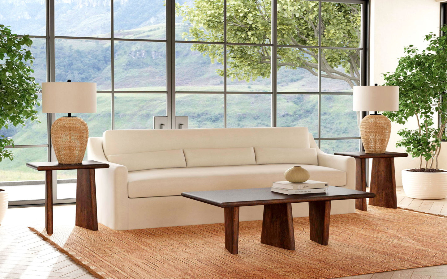 Lasso - Rectangle Cocktail Table - Antique Natural Mango With Sandblasting