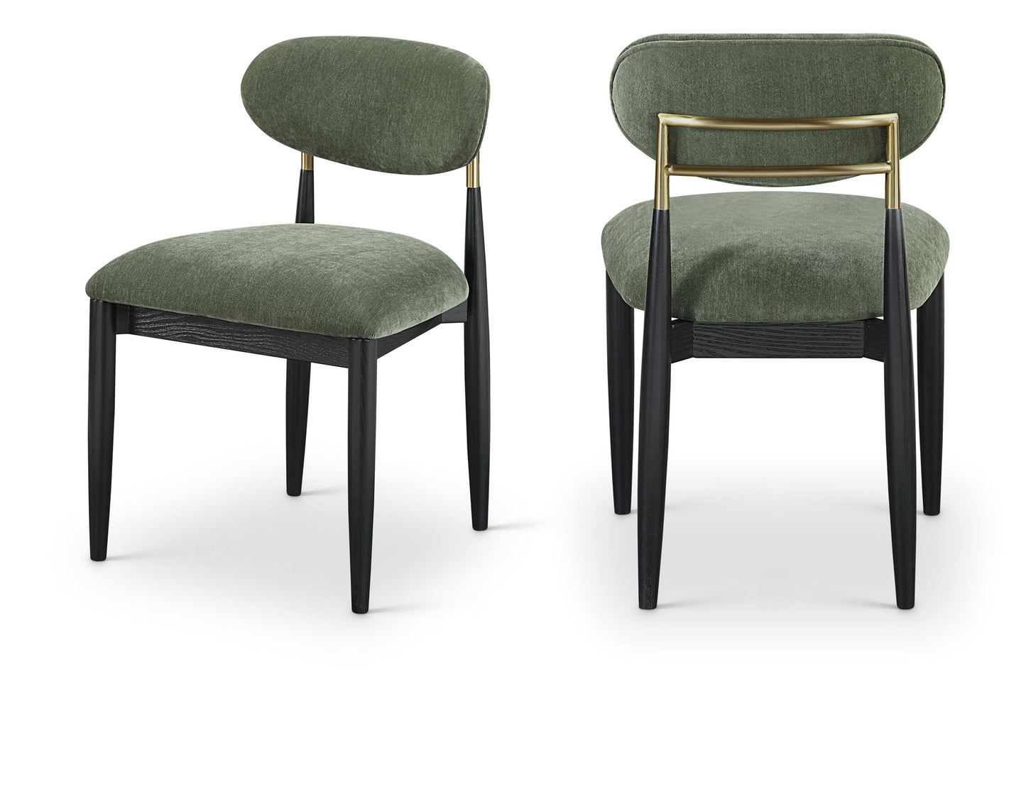 Riccio - Fabric Dining Side Chair (Set of 2) - Black And Gold Frame