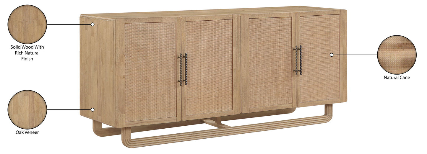 Sova - Solid Wood, Oak Veneer And Stainless Steel Sideboard/Buffet