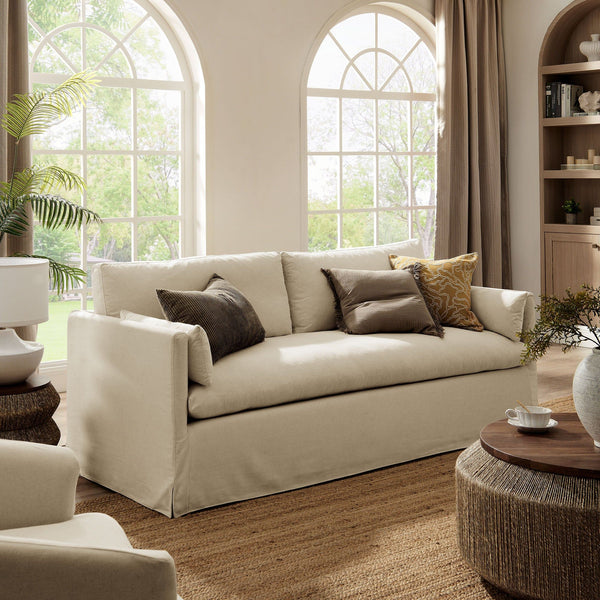 Wellfleet 85" Slipcovered Fabric Sofa - Linen