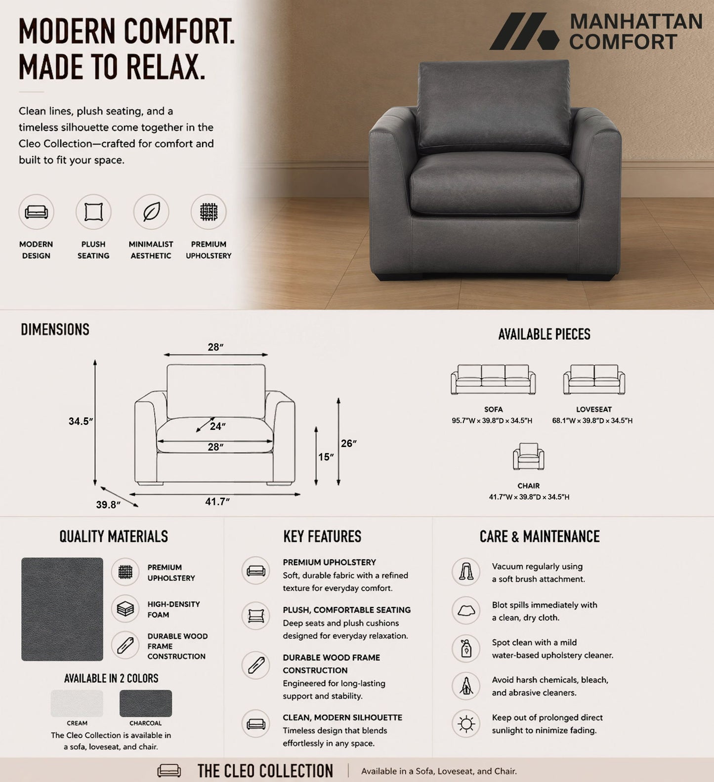 Manhattan Cleo - Upholstered Accent Chair