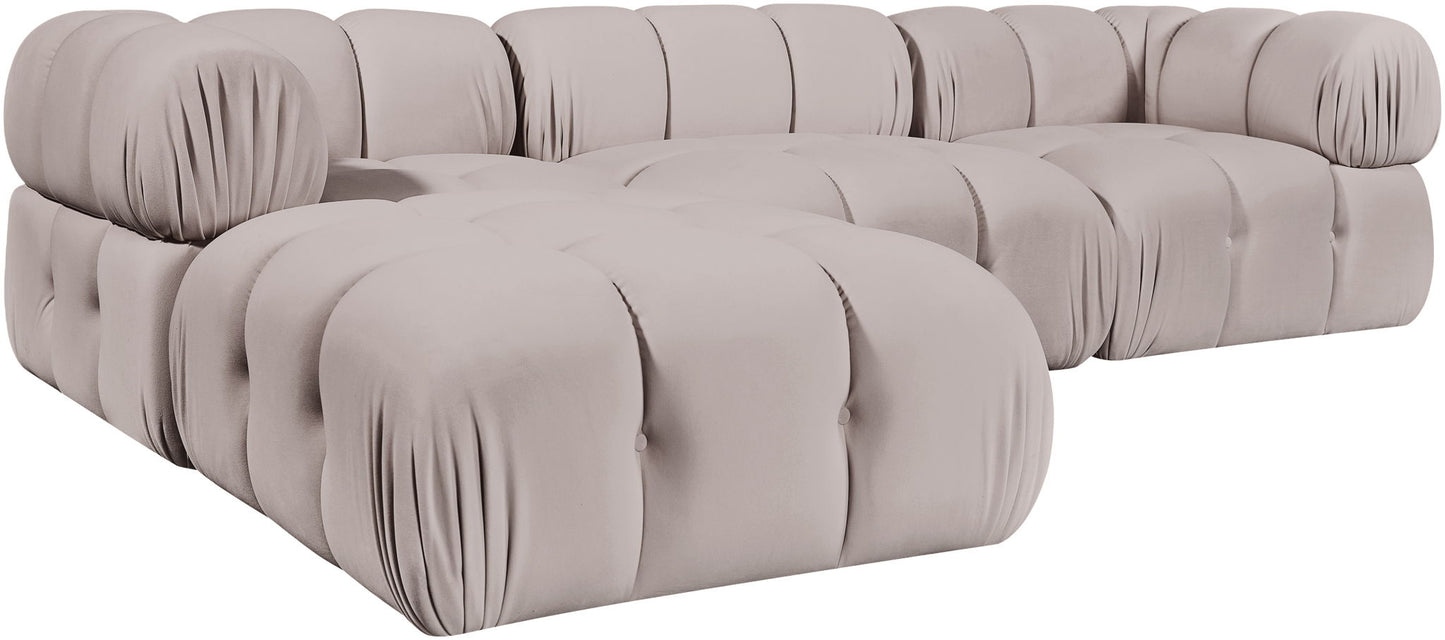 Orin - Velvet 4 Piece Modular Sectional With Chaise