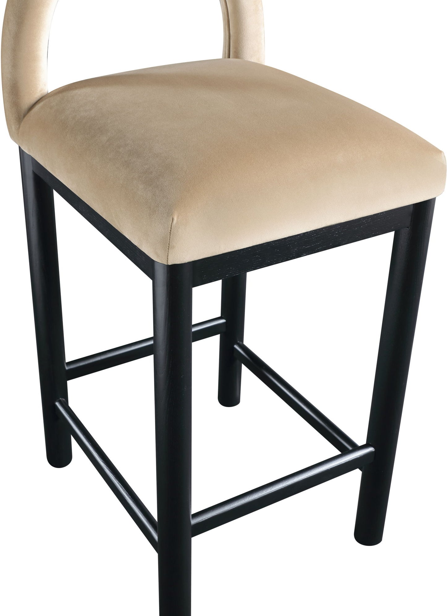 Conrad - Velvet Counter Stool With Black Legs