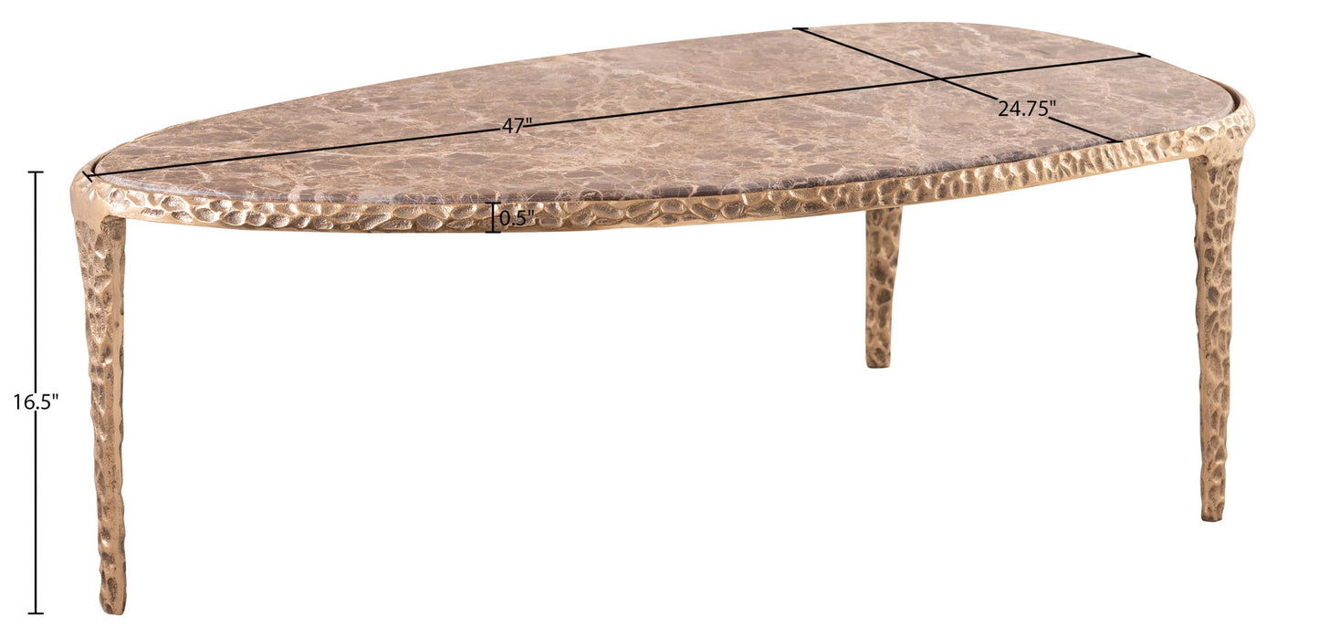 Gild - Aluminum Base And Genuine Marble Top Table