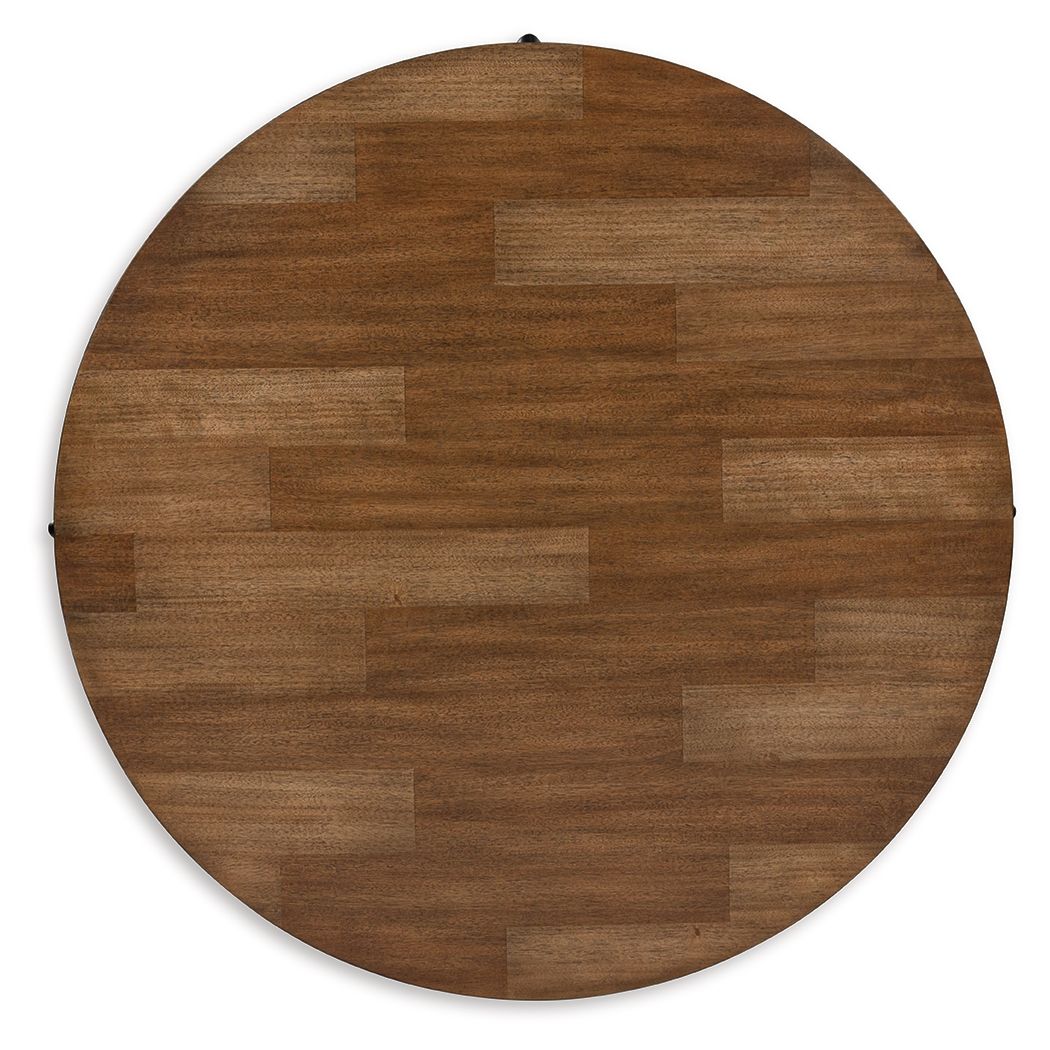 Kraeburn - Round Cocktail Table - Brown / Black