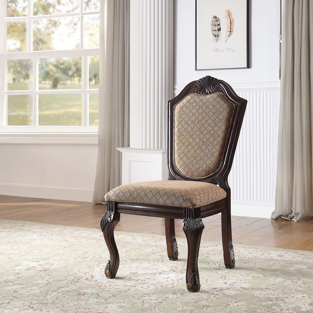 Chateau De Ville - Side Chair (Set of 2) - Fabric & Espresso