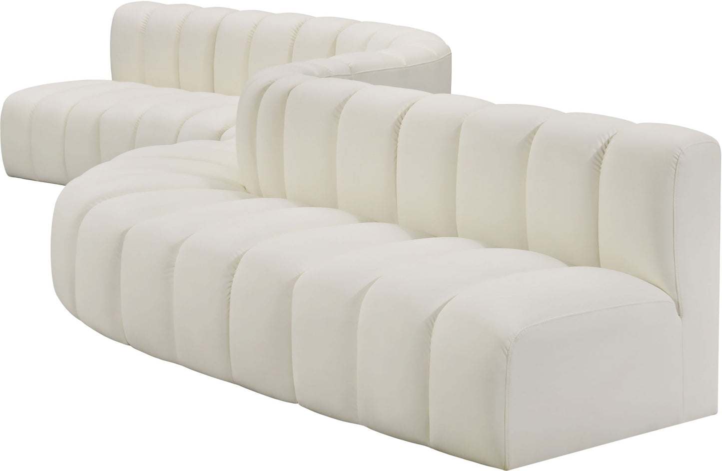 Arc - Faux Leather 8 Piece Curved Modular Sofa