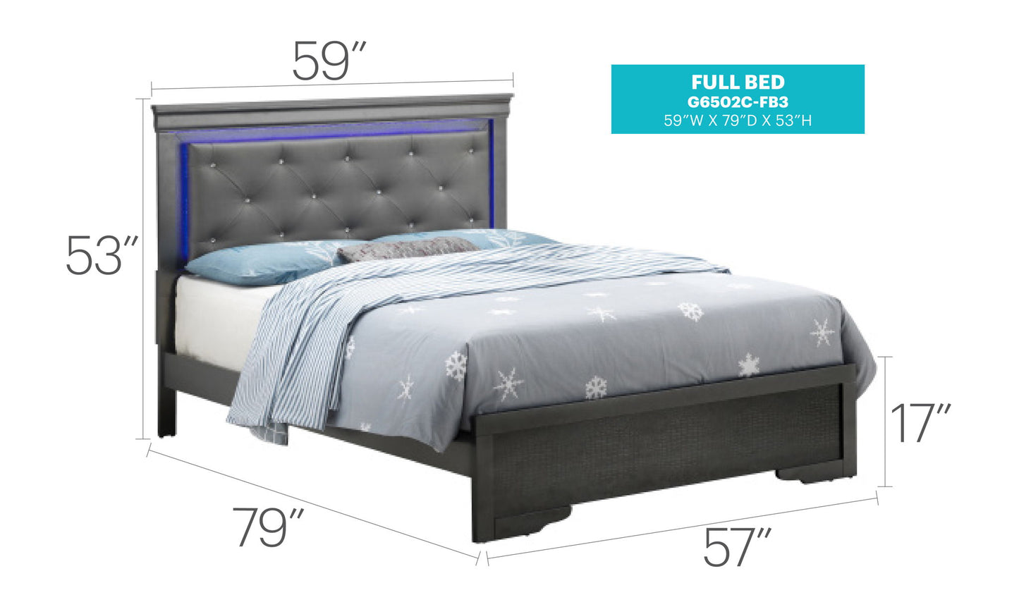 Glory Furniture - Lorana - Upholstered Bed With LED