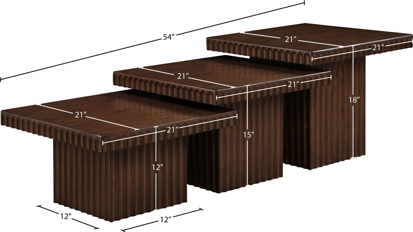 Spencer - Oak Veneer 3 Piece Coffee Tabl