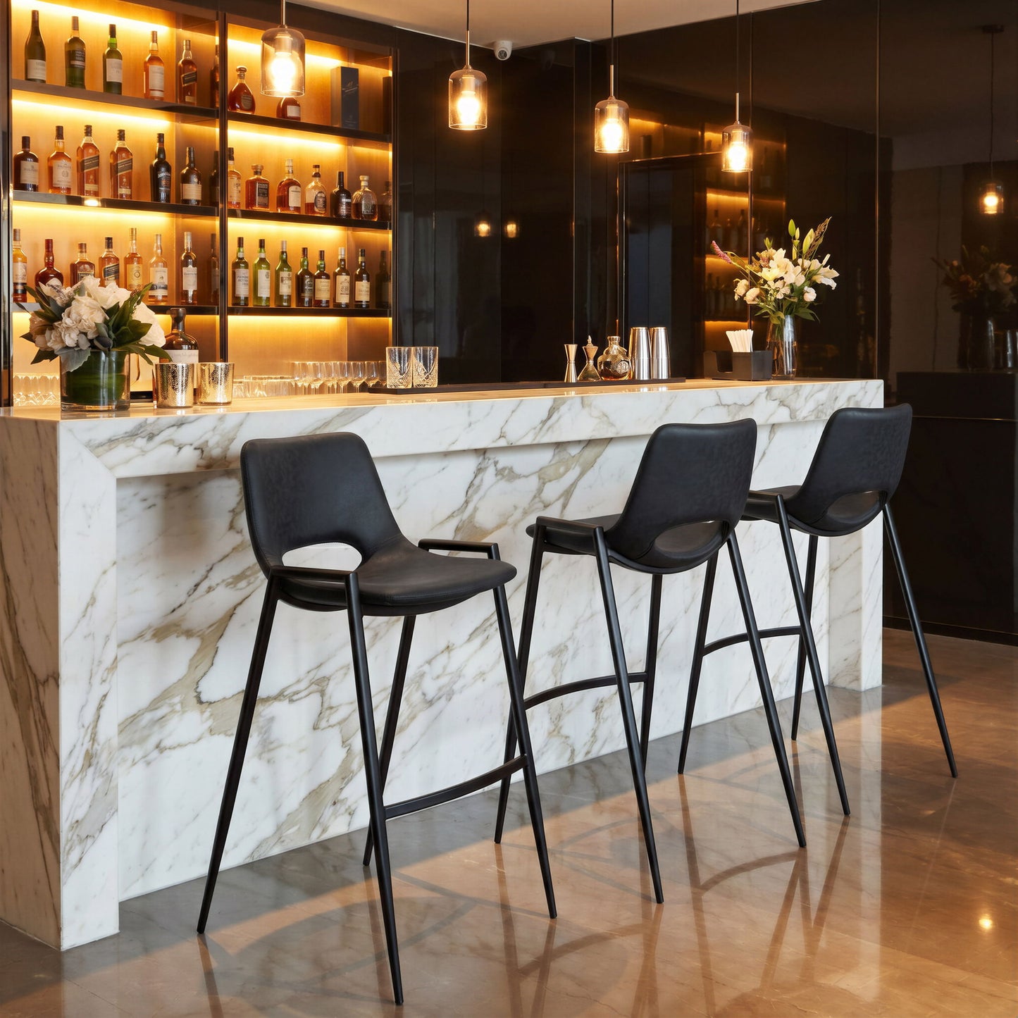 Desi - Bar Chair With Black Legs (Set of 2)