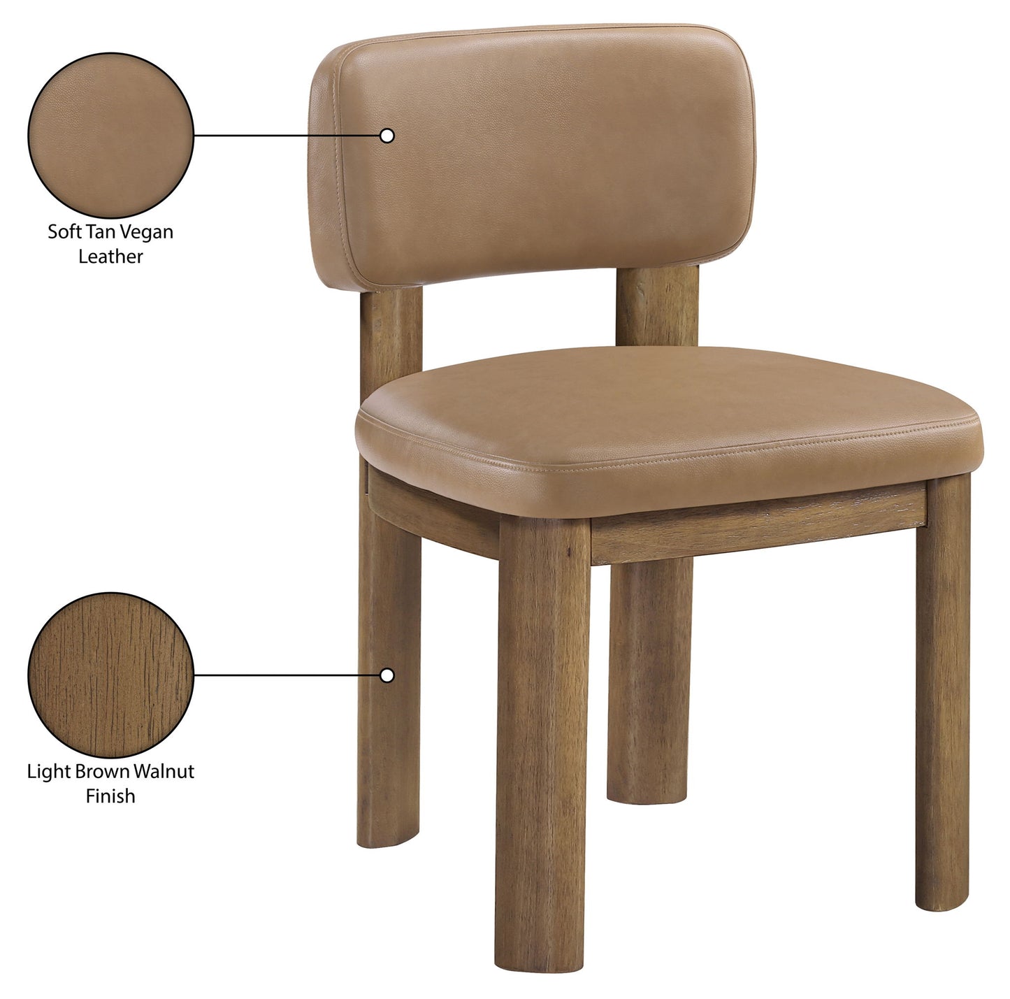 Paloma - Vegan Leather Upholstered Dining Chair (Set of 2) - Brown Frame