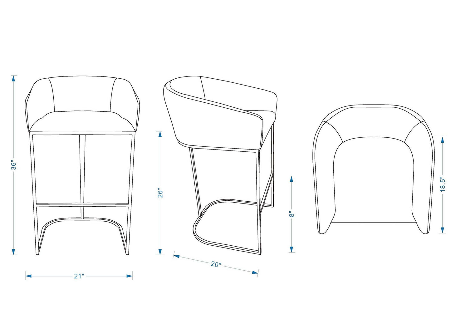 Manhattan Louvre - Counter Stool
