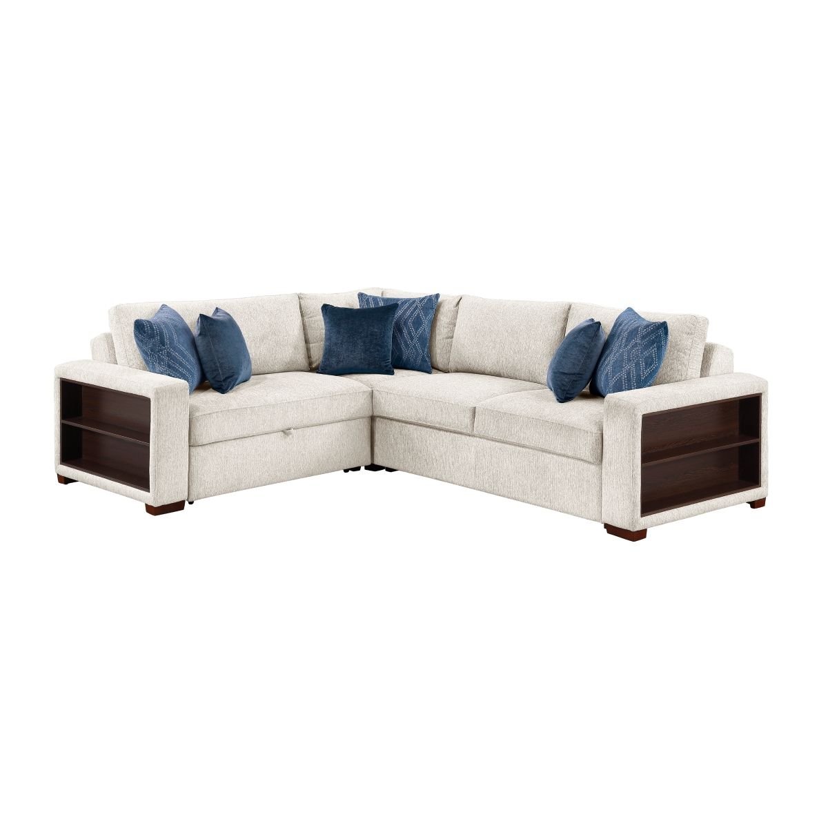 Isla 3-Piece Sectional with Pull-out Bed and Click Motion Back