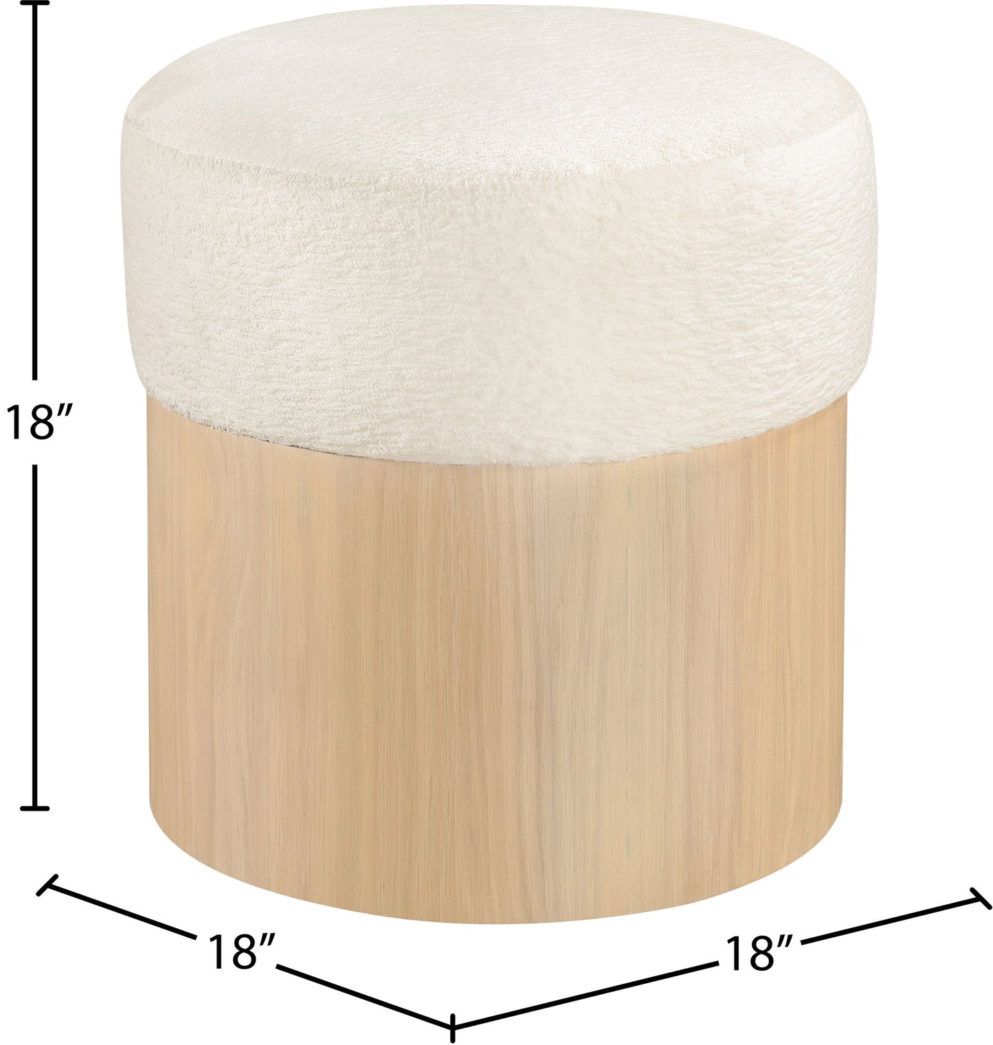 Nimes - Ottoman / Stool With Natural Base