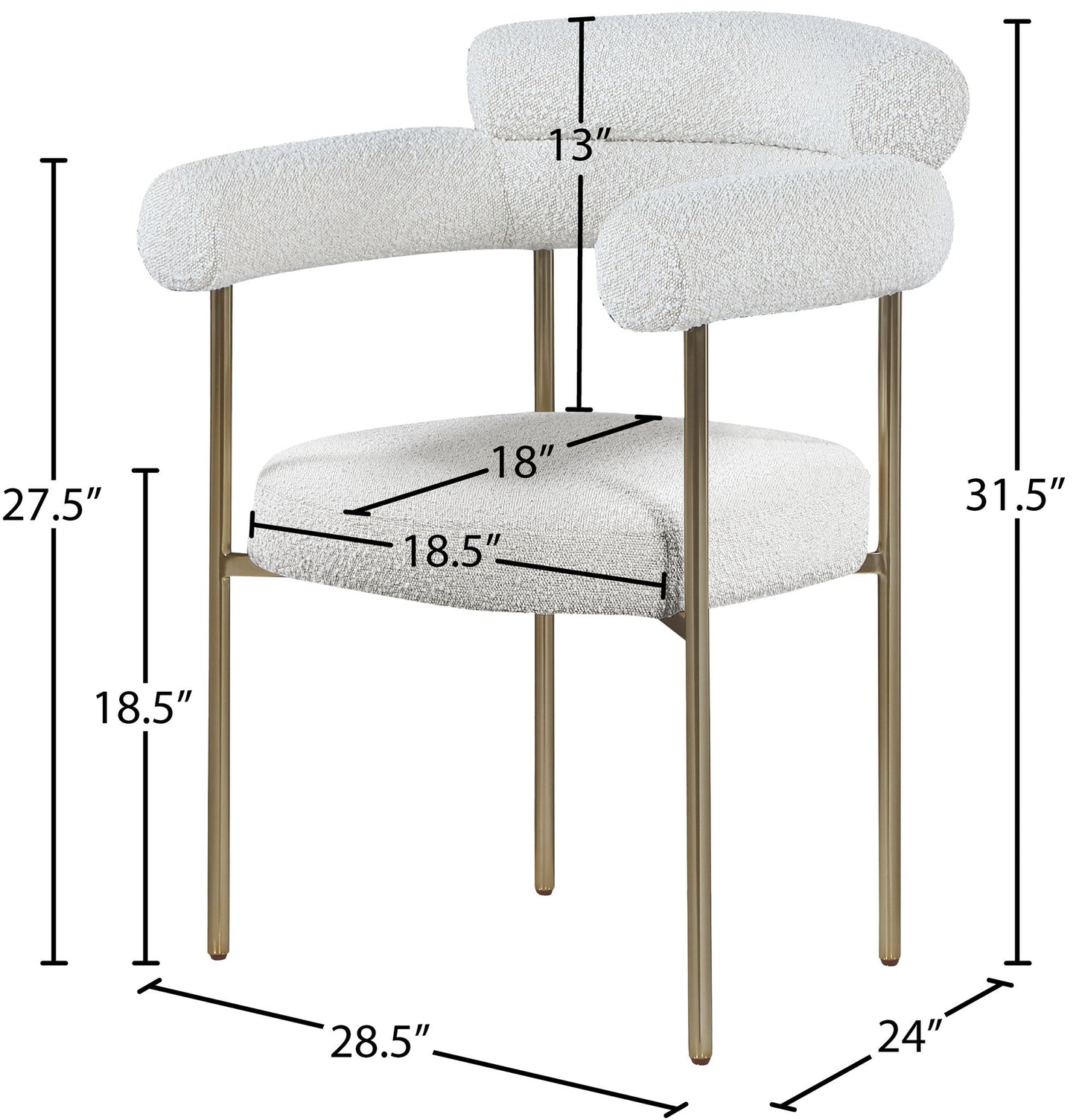 Blake - Boucle Fabric Dining Chair (Set of 2)