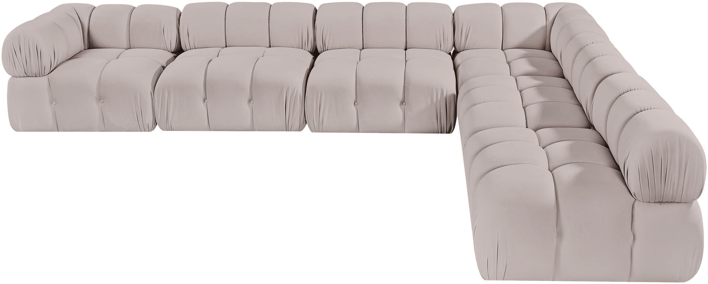 Orin - Velvet 6 Piece Modular L-Shaped Sectional