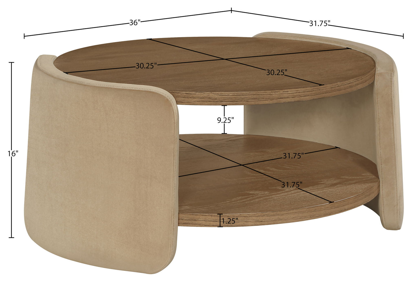 Wren - Velvet And Oak Veneer Coffee Table