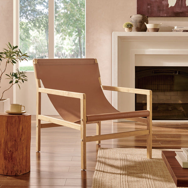 Sonora Leather Sling Chair - Chestnut Tan