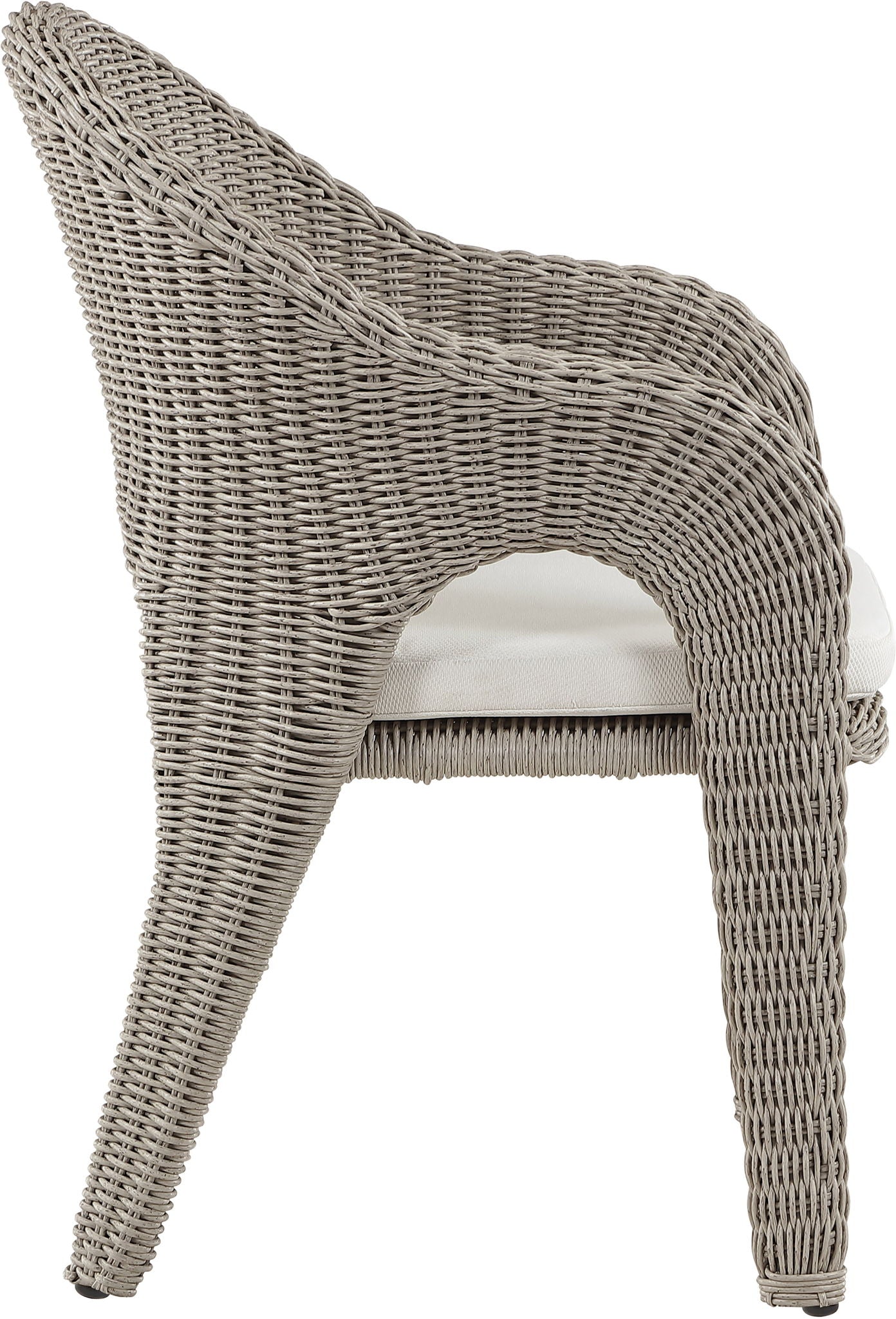 Seacrest - Olefin Water Resistant Fabric And Wicker Outdoor Patio Dining Chair
