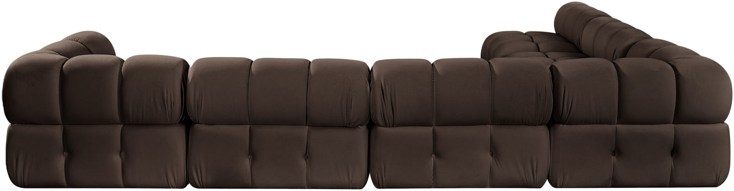 Orin - Velvet 6 Piece Modular L-Shaped Sectional