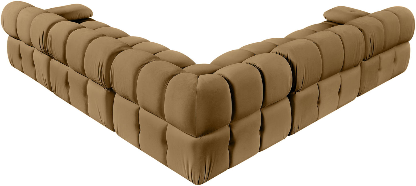 Orin - Velvet Fabric 5 Piece Modular Sectional