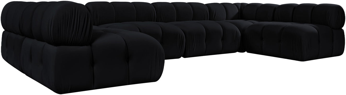Orin - U-Shaped Velvet 6 Piece Modular Sectional