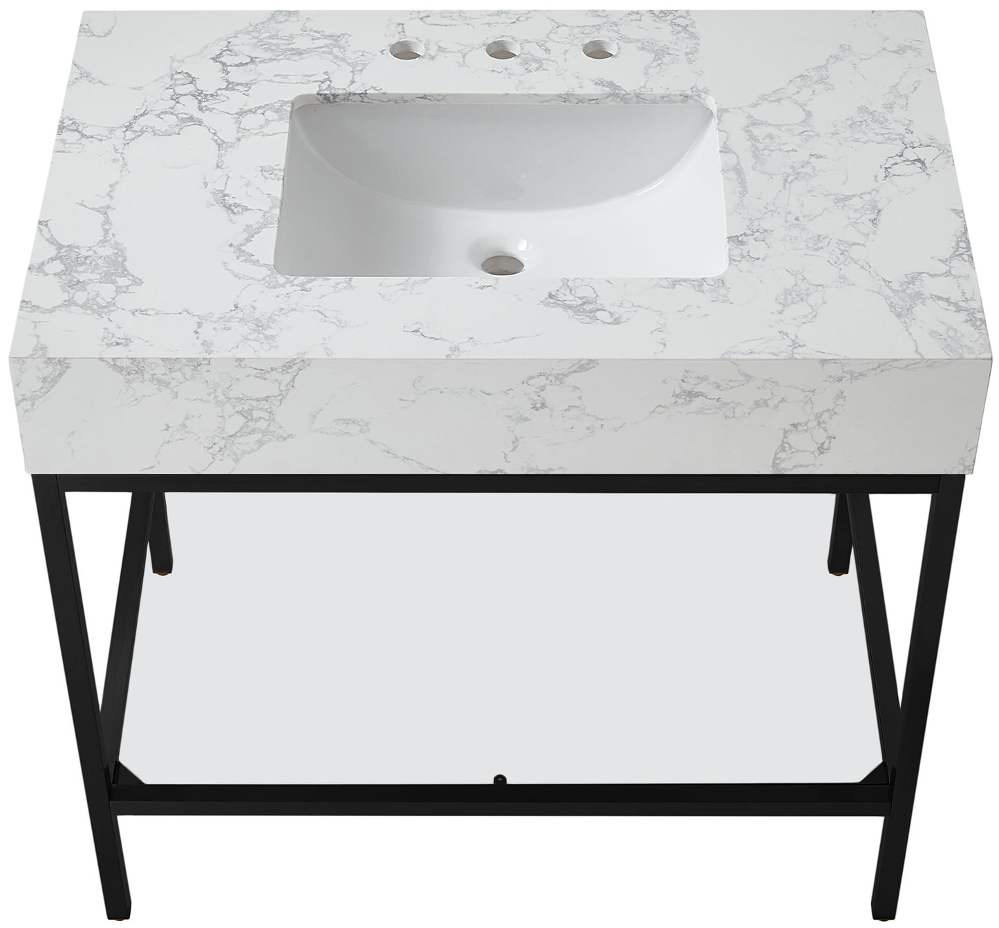 Marmo - Engineered Marble Bathroom Vanity With Black Base