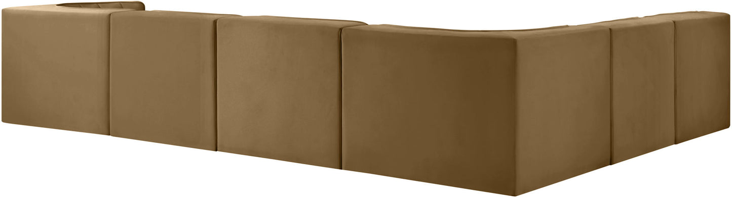 Rummi - Velvet Performance Fabric Upholstered 6 Piece Modular Sectional