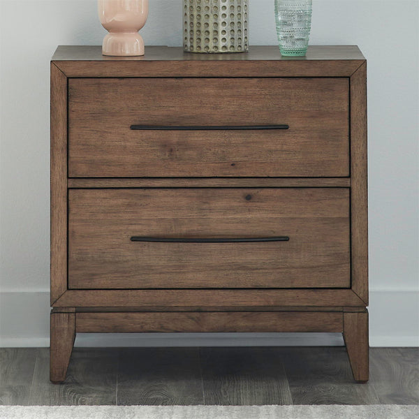 Shaker Lakes - Nightstand With Charging Station - Harvest Brown