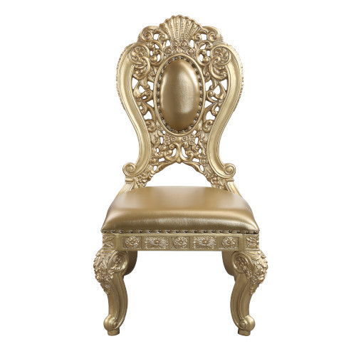 Seville - Side Chair (Set of 2) - Synthetic Leather & Gold