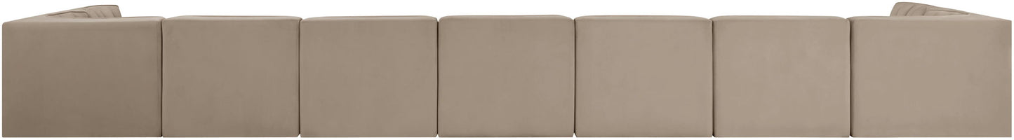 Rummi - Armless Velvet Performance Fabric Upholstered 9 Piece Modular Sectional